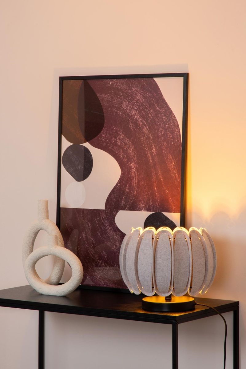 Lucide SPENCER - Stolná lampa - Ø 30 cm - 1xE27 - šedá